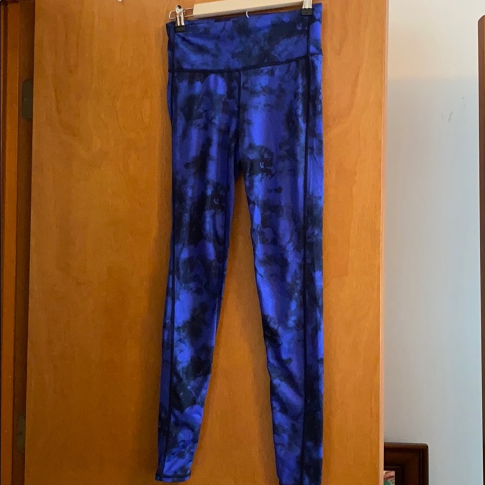 Athleta XS Blue Marbled Leggings XS